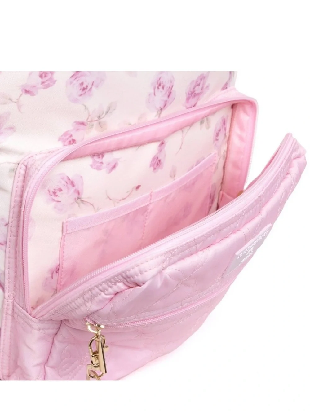 SALE‼️LoveShackFancy Yoobi Pink Quilted Bow-Accent Backpack paper and pencil - Picture 9 of 14
